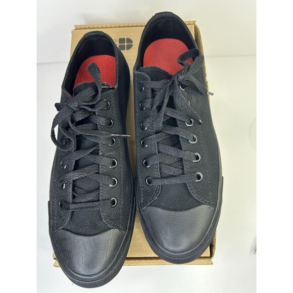 Shoes For Crews 38852W Wide Delray Black Lace-Up Canvas Sneaker M 8 W 9.5 NIB - Picture 2 of 7